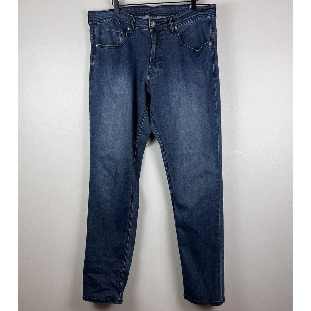 Buffalo David Bitton Jeans‎ Mens 36x34 Blue Axel Slim Stretch Denim Cotton 36x33